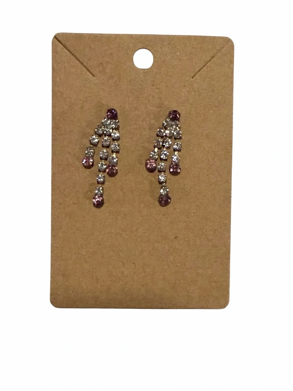 Pink Crystal Drop Earrings - Women Jewelry
